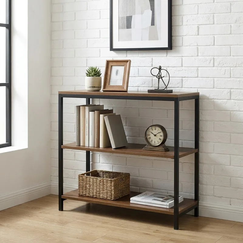 کتابخانه مدل سه طبقه چوبی فلزی کد 433